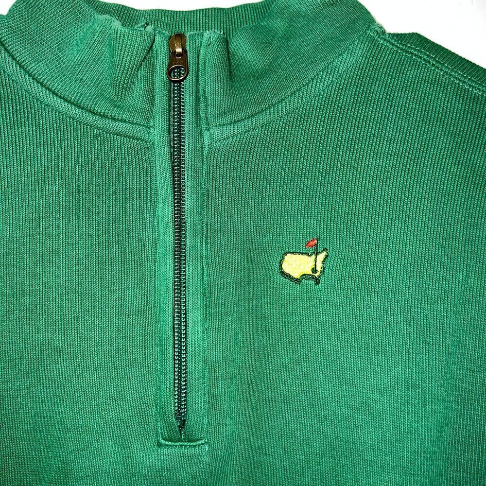 Masters Golf Collection Kid's 1/4 Zip Pullover Green Size 10/12 - Picture 2 of 5